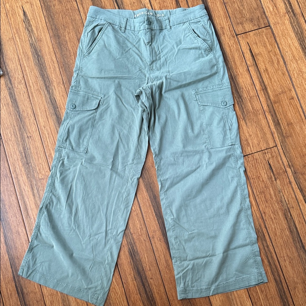 American Eagle Outfitters Sz 12/14 Dreamy Drape Baggy Wide Leg Cargo Pants